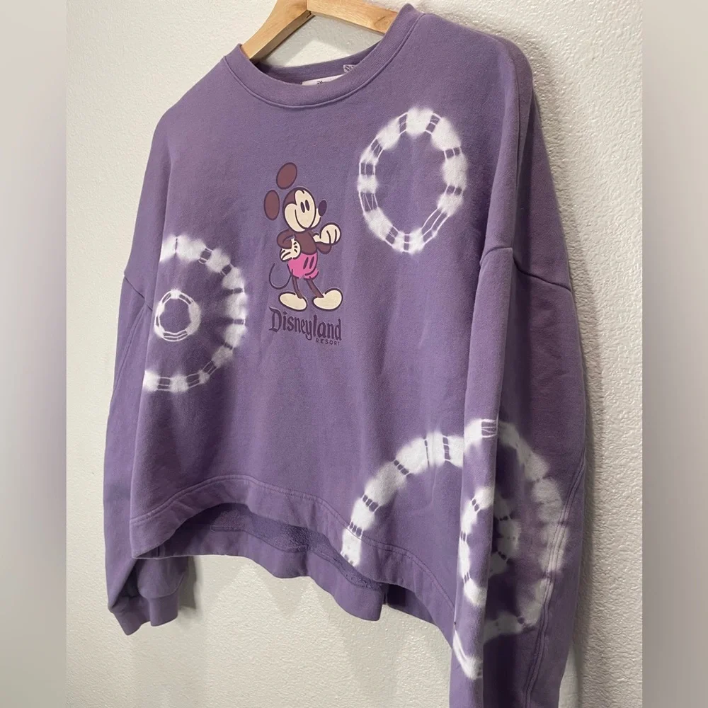 Disneyland Purple Mickey Tie-Dye Sweatshirt Size Medium - Picture 2 of 7